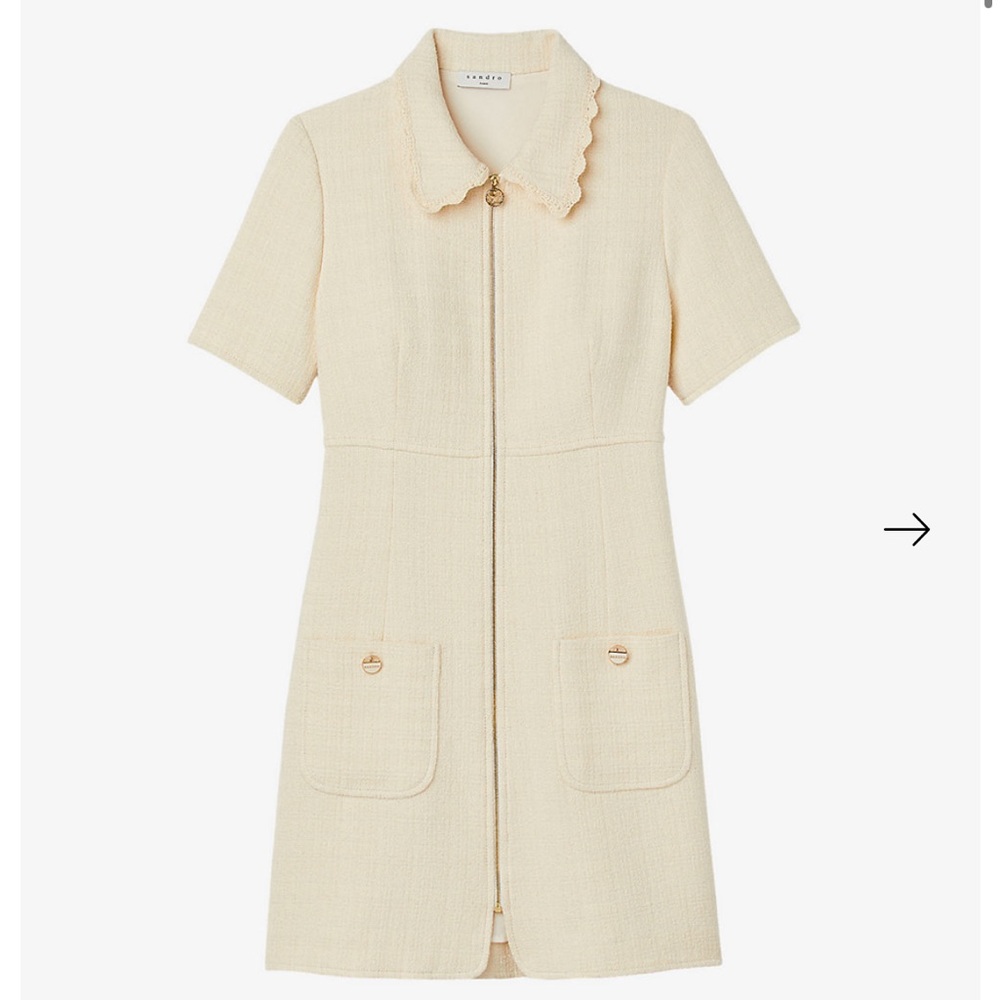 Sandro Gregoria Zipped Tweed Dress